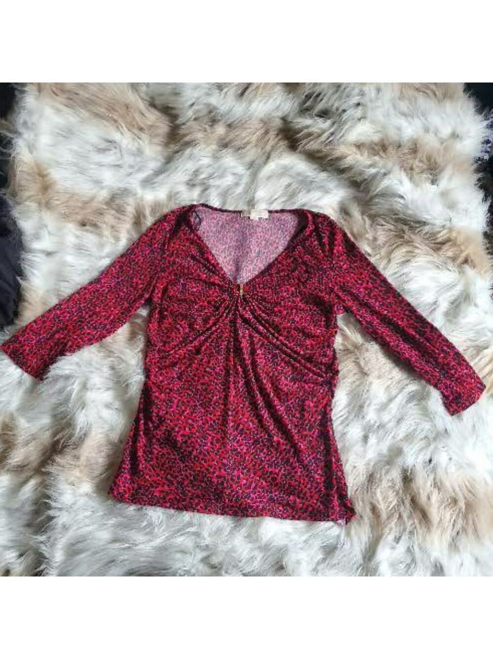 Michael Kors Leopard Print Top Large
